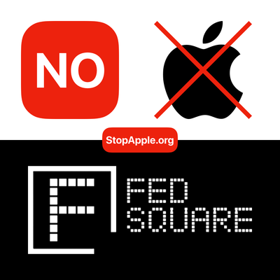 No app icon gesturing NO Apple Federation Square.